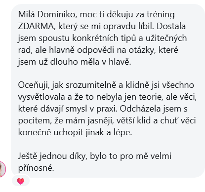 Spätná väzba účastníčky 2